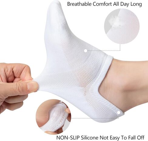 جوارب نسائية من Time May Tell No Show، 8 أزواج، غير قابلة للانزلاق، جوارب منخفضة الكاحل غير مرئية للجري غير رسمية in Kuwait