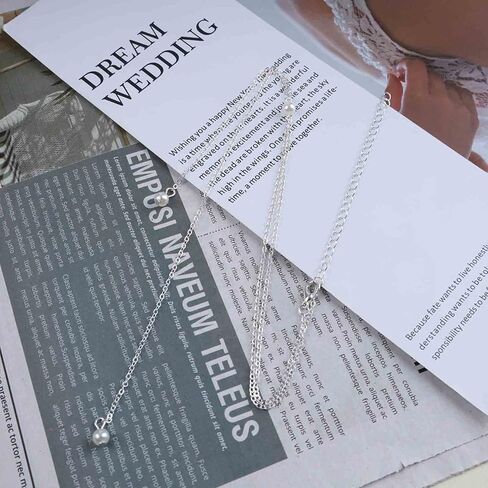 Boho Pearl Lariat Y Necklace Long Pearl Y Drop Necklace Chain Gold Pearl Tassel Choker Necklace Imitation Pearl Necklace Chain Jewelry for Women and Girls (Gold) in Kuwait