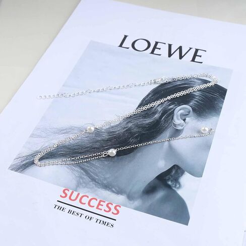 Boho Pearl Lariat Y Necklace Long Pearl Y Drop Necklace Chain Gold Pearl Tassel Choker Necklace Imitation Pearl Necklace Chain Jewelry for Women and Girls (Gold) in Kuwait