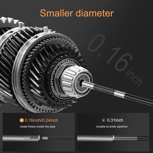 4.0mm Articulating Borescope 2-Way 180°Rotation 4.5" Screen Endoscope Inspection Camera 0.15inch 720P Stainless Steel Braided Tube 1M（3.3ft） Snake Camera Freeze/Mirror/Magnification Function in Saudi Arabia