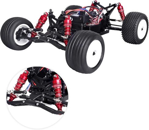 HobbyPark Aluminum Shocks Absorber Assembled Front & Rear Full Metal for 1/18 losi Mini T 2.0 Mini-B, Replace Parts LOS314004 LOS314005 (4-Pack) (Black) in Saudi Arabia