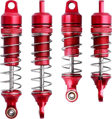 HobbyPark Aluminum Shocks Absorber Assembled Front & Rear Full Metal for 1/18 losi Mini T 2.0 Mini-B, Replace Parts LOS314004 LOS314005 (4-Pack) (Black) in Saudi Arabia