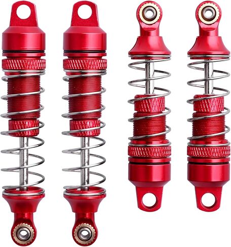 HobbyPark Aluminum Shocks Absorber Assembled Front & Rear Full Metal for 1/18 losi Mini T 2.0 Mini-B, Replace Parts LOS314004 LOS314005 (4-Pack) (Black) in Saudi Arabia