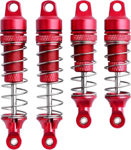 HobbyPark Aluminum Shocks Absorber Assembled Front & Rear Full Metal for 1/18 losi Mini T 2.0 Mini-B, Replace Parts LOS314004 LOS314005 (4-Pack) (Black) in Saudi Arabia