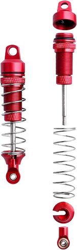 HobbyPark Aluminum Shocks Absorber Assembled Front & Rear Full Metal for 1/18 losi Mini T 2.0 Mini-B, Replace Parts LOS314004 LOS314005 (4-Pack) (Black) in Saudi Arabia
