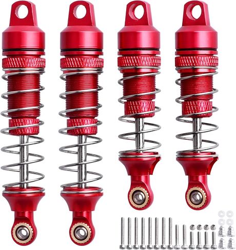HobbyPark Aluminum Shocks Absorber Assembled Front & Rear Full Metal for 1/18 losi Mini T 2.0 Mini-B, Replace Parts LOS314004 LOS314005 (4-Pack) (Black) in Saudi Arabia