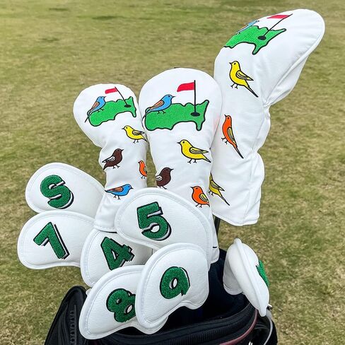 1 Pcs Montela Golf Club Covers,Colorful Birdie Tee 3 Wood Headcover Driver Headcover Fairway Wood Head Covers Hybrid Headcover Leather Golf Head Covers for Odyssey Scotty Cameron Taylormade in Saudi Arabia