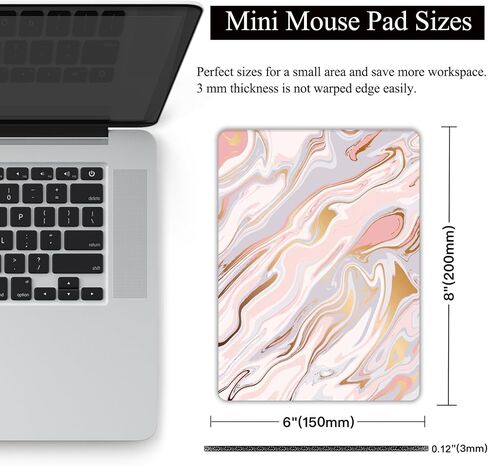 Small Mouse Pad, Mini Mouse Pad 6 X 8 Inch with Non-Slip Rubber Base for Keyboard Tray Laptops Wireless Mouse Home Office Travel, Washable & Portable (Abstract Colorful Marble 01) in Saudi Arabia