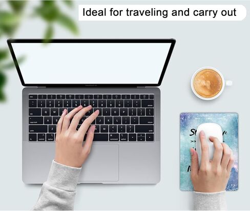 لوحة ماوس صغيرة، لوحة ماوس صغيرة مقاس 6 × 8 بوصة مع قاعدة مطاطية مضادة للانزلاق وقماش ليكرا مريح لعلبة لوحة المفاتيح وأجهزة الكمبيوتر المحمولة والماوس اللاسلكي والمنزل والمكتب والسفر، قابلة للغسل والمحمولة (رخام وردي) in Kuwait