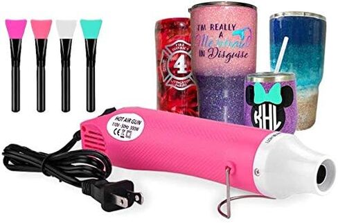 5PCS Bubble Buster Tool for Making Epoxy Glitter Tumblers,Protable Heat Gun for DIY Acrylic Resin Cups Tumblers to Remove Air Bubbles,Magic Epoxy Brushes for Even Smooth (Pink) in Kuwait