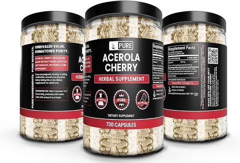 Pure Original Ingredients Acerola Cherry (730 Capsules) No Magnesium Or Rice Fillers, Always Pure, Lab Verified in Saudi Arabia