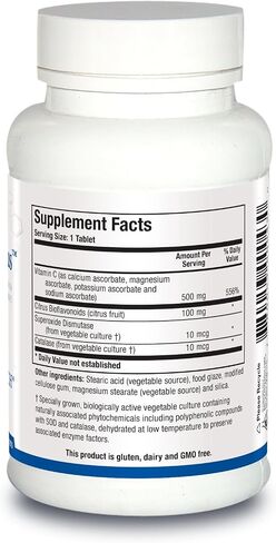 يوفر Biotics Research Bio C Plus فيتامين C على هيئة أسكوربات معدنية مختلطة مع بيوفلافونويدات الحمضيات، وSOD، والكاتلاز. فيتامين سي بلس بيوفلافونويدس، مضادات الأكسدة القوية، الجهاز المناعي، 100 قرص in Saudi Arabia