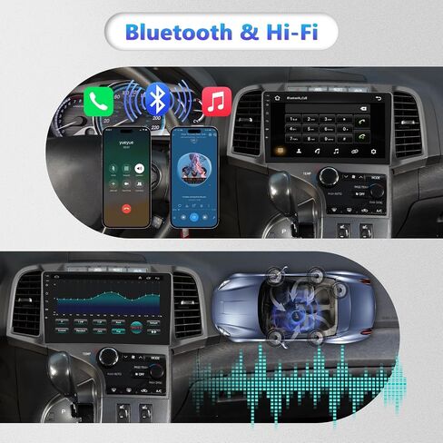 2G+64G لسيارة Toyota Venza 2009-2016 ستيريو سيارة Android مع Carplay لاسلكي Android Auto، شاشة لمس 9 بوصة راديو سيارة بلوتوث يدعم نظام تحديد المواقع والملاحة واي فاي HiFi Audio FM SWC USB + كاميرا احتياطية عالية الدقة in Saudi Arabia