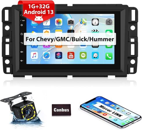 Android 13 Car Radio for GMC Sierra Yukon Chevrolet Buick Chevy Silverado, Zomolither 7" Touchscreen GPS Head Unit with Bluetooth iOS/Android Mirror Link WiFi FM/RDS SWC Dual USB+ Backup Camera in Saudi Arabia
