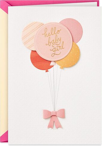 Hallmark Signature Baby Shower Card for Girl (Balloons) Welcome New Baby Girl, Congratulations in Saudi Arabia