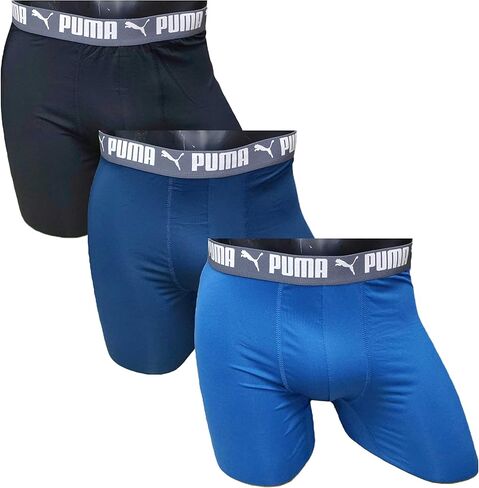 PUMA Men's 3 Pack Performance Boxer Briefs, Blue Combo, Medium in Saudi Arabia