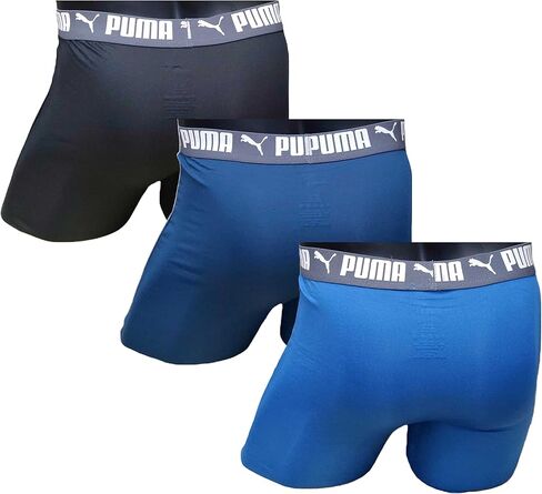 PUMA Men's 3 Pack Performance Boxer Briefs, Blue Combo, Medium in Saudi Arabia