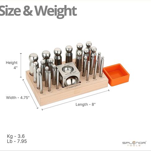 أدوات Splenor Tools من الفولاذ مقاس 2 بوصة مربعة الشكل ومجموعة 24 ثقبًا - لصنع المجوهرات - قالب تشكيل المعدن - أدوات التشكيل in Kuwait
