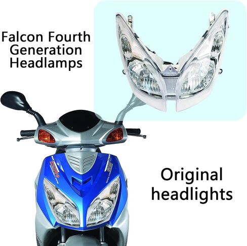 Minho Motorcycle Head Light Assembly 12V 35W Fit for Chinese Scooter Jonway 125cc 150cc 4 Generations,Halogen Yellow Light in Saudi Arabia