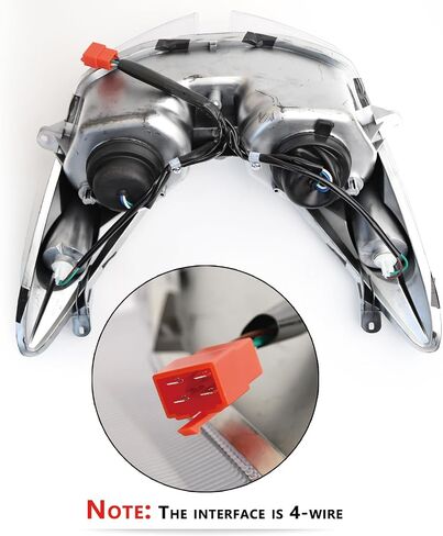 Minho Motorcycle Head Light Assembly 12V 35W Fit for Chinese Scooter Jonway 125cc 150cc 4 Generations,Halogen Yellow Light in Saudi Arabia