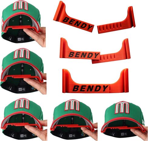قبعة Bendy Brims قابلة للتعديل - قبعة بيسبول منحنية للرجال - أحمر in Saudi Arabia
