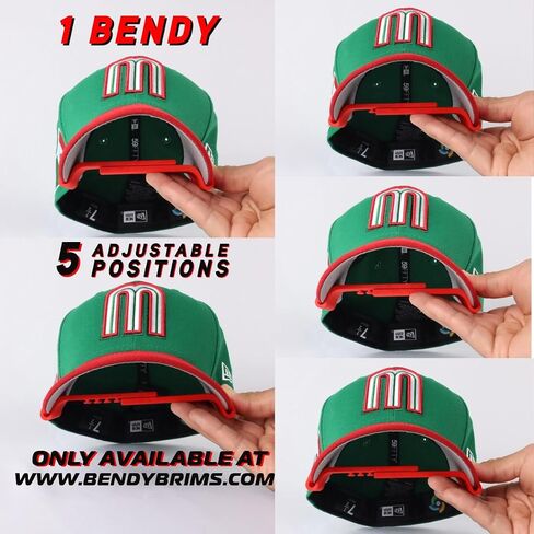 قبعة Bendy Brims قابلة للتعديل - قبعة بيسبول منحنية للرجال - أحمر in Saudi Arabia