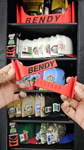 قبعة Bendy Brims قابلة للتعديل - قبعة بيسبول منحنية للرجال - أحمر in Saudi Arabia