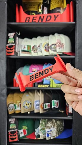 قبعة Bendy Brims قابلة للتعديل - قبعة بيسبول منحنية للرجال - أحمر in Saudi Arabia