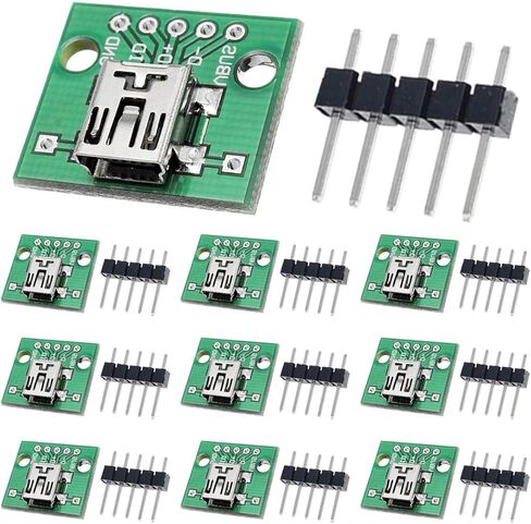 8 Pcs USB to DIP Adapter 2.54mm USB Type-C / Type-B / USB 2.0 / USB 2.0 Male / USB 3.0 / Micro USB / Mini USB / USB 4 in 1 to DIP Converter Breakout Board with Pin Header in Kuwait
