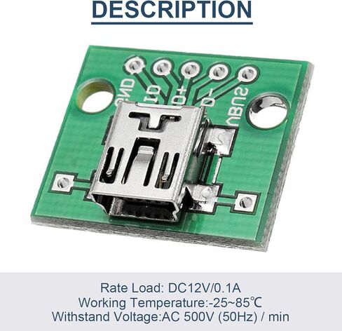 8 Pcs USB to DIP Adapter 2.54mm USB Type-C / Type-B / USB 2.0 / USB 2.0 Male / USB 3.0 / Micro USB / Mini USB / USB 4 in 1 to DIP Converter Breakout Board with Pin Header in Kuwait
