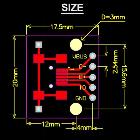 8 Pcs USB to DIP Adapter 2.54mm USB Type-C / Type-B / USB 2.0 / USB 2.0 Male / USB 3.0 / Micro USB / Mini USB / USB 4 in 1 to DIP Converter Breakout Board with Pin Header in Kuwait