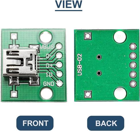 8 Pcs USB to DIP Adapter 2.54mm USB Type-C / Type-B / USB 2.0 / USB 2.0 Male / USB 3.0 / Micro USB / Mini USB / USB 4 in 1 to DIP Converter Breakout Board with Pin Header in Kuwait