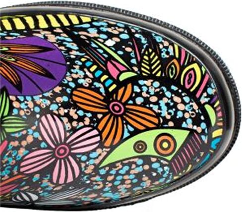 حذاء SheSole نسائي طويل من المطاط المقاوم للماء للحديقة، متوسط ​​الساق، مطبوع عليه زهور، أسود، مقاس أمريكي 6 in Kuwait