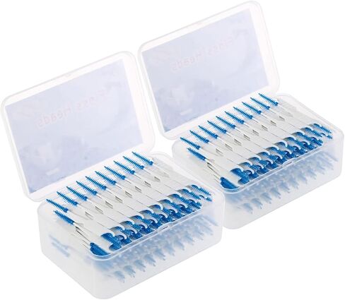 200PCS Interdental Brushes Double-Ended Silicone Toothpick Dual-Ended Dental Floss Pick with Silicone Bristles Disposable Dental Brushes Between Teeth in Saudi Arabia