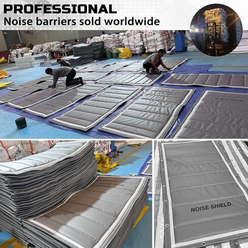 Sound Barrier 39.37" x 78.74", Thickened Sound Insulation Cotton, Waterproof, Flame Retardant, Soundproof Blanket for Door, Can be Hung as Convenient Sound Barrier Fence During Construction in Kuwait