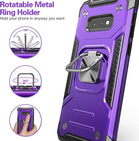 for Galaxy S10E Case with Screen Protector,Shockproof Drop Test Slim Fit Case with Car Mount Kickstand Lightweight Protective Cover for Galaxy S10E,Blue in Saudi Arabia
