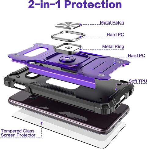 for Galaxy S10E Case with Screen Protector,Shockproof Drop Test Slim Fit Case with Car Mount Kickstand Lightweight Protective Cover for Galaxy S10E,Blue in Saudi Arabia