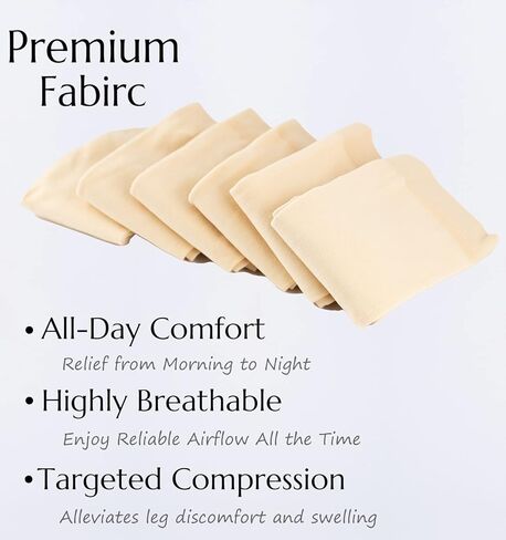 (6 أزواج) جوارب ضغط 20-30 ملم زئبق طويلة للنساء وجوارب طويلة للركبة للنساء 6p6 6 لون البشرة XS in Kuwait