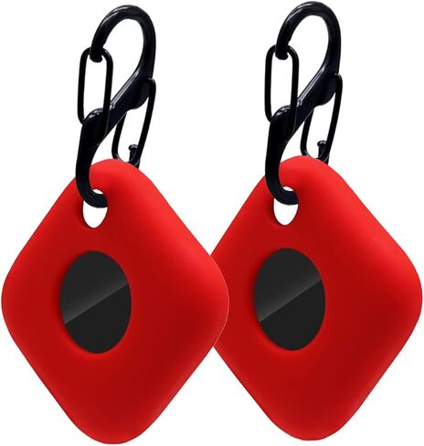 LiZHi for Tile Mate Case Cover 2022, Soft Silicone Skin Cover Shock-Absorbing Protective Case with Keychain for Tile Mate Bluetooth Tracker, 2 Packs- Red in Saudi Arabia