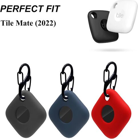LiZHi for Tile Mate Case Cover 2022, Soft Silicone Skin Cover Shock-Absorbing Protective Case with Keychain for Tile Mate Bluetooth Tracker, 2 Packs- Red in Saudi Arabia