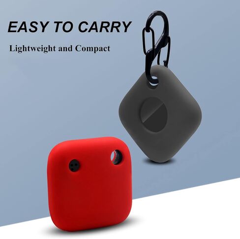 LiZHi for Tile Mate Case Cover 2022, Soft Silicone Skin Cover Shock-Absorbing Protective Case with Keychain for Tile Mate Bluetooth Tracker, 2 Packs- Red in Saudi Arabia