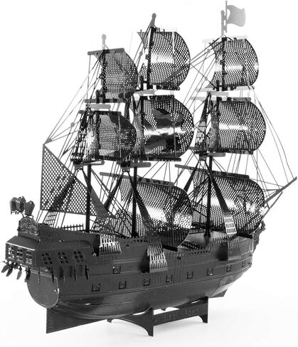 مجموعة أدوات معدنية ثلاثية الأبعاد من Metal Earth Fascinations Premium من سلسلة Black Pearl Ship باللون الأسود مع ملاقط in Saudi Arabia