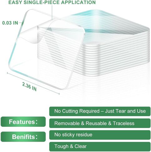 30 Pcs Double-Sided Tape - Strong, Traceless Adhesion, Easy Single-Piece Application, Acrylic Material - No Cutting Required, Just Tear and Use in Saudi Arabia