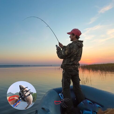 3 Claw Fish Gripper with Locks Lanyard Metal Fishing Pliers Gripper Fish Control Clamp, Portable Fish Grabber Fishing Tools for Most Freshwater Fish Grip Tackle Holder in Saudi Arabia