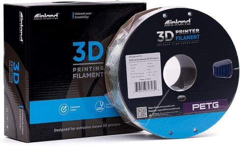 خيوط الطابعة INLAND Micro Center PETG ثلاثية الأبعاد 2.85 مم - أزرق، بكرة من الورق المقوى 1 كجم (2.2 رطل)، دقة الأبعاد +/- 0.03 مم in Kuwait