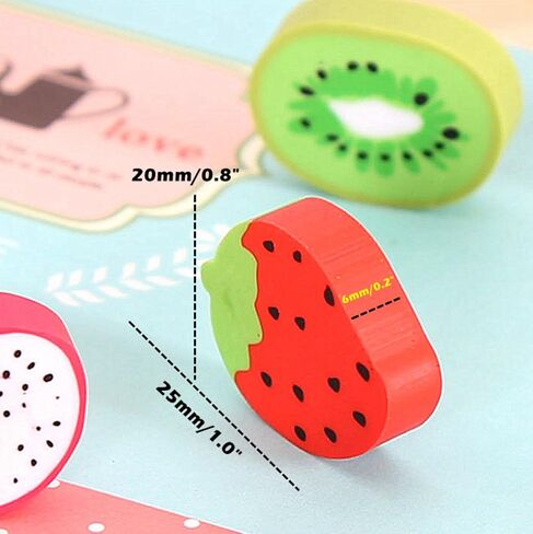 ALIMITOPIA 60pcs Rubber Eraser Cute Fruits Styling Pencil Eraser for Children Study Supplies in Saudi Arabia