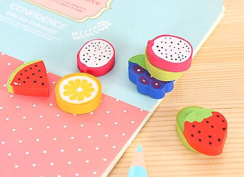 ALIMITOPIA 60pcs Rubber Eraser Cute Fruits Styling Pencil Eraser for Children Study Supplies in Saudi Arabia