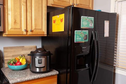 مقلاة هوائية مضيئة من ويلا وأوراق غش للطباخ المغناطيسي بالضغط الكهربائي - دليل درجة الحرارة المثالية ووقت الطهي - كتاب طبخ مغناطيسي للحوم ولحم البقر والدجاج ولحم الخنزير ووجبات الخضروات - ملصقات قابلة لإعادة الاستخدام in Kuwait