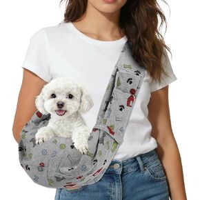 Dog Sling Carrier Shoulder Bag for Small Dogs and Cats Gray in Kuwait