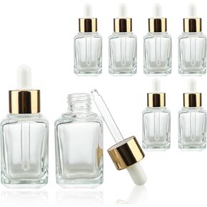 6pcs Empty gradient Blue Square 30ml / 1oz Glass dropper bottle for Serum essence oil bottles container packing in Kuwait